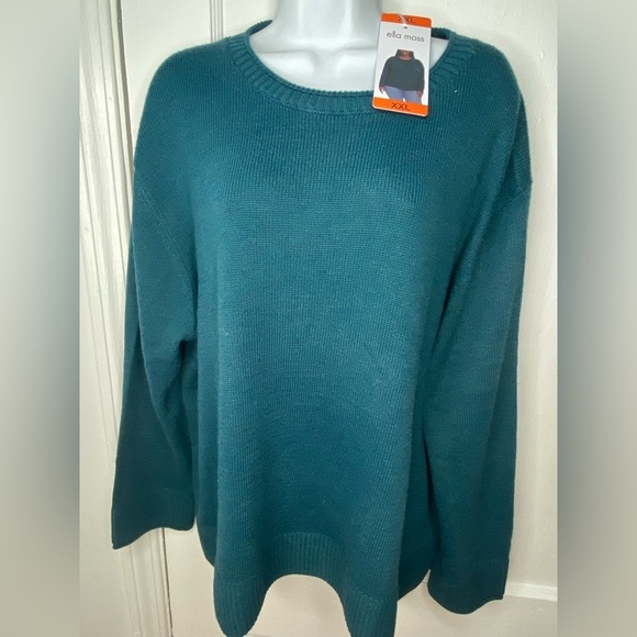 Ella Moss NWT Teal Ribbed Women's Sweater - Picture 3 of 9